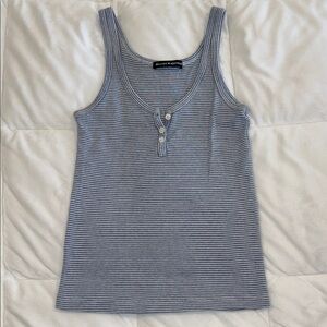 Brandy Melville Gray Striped Tank Top